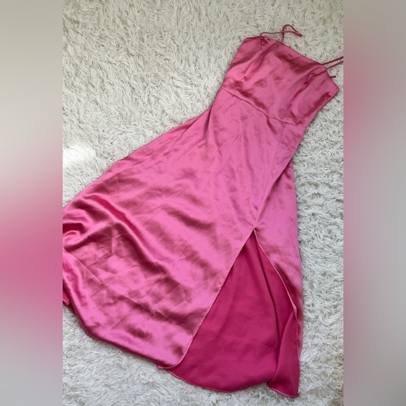 PINK SQUARE NECK OPEN BACK DRESS - Picture 4 of 4
